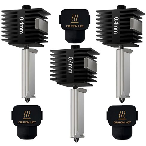 3 قطع 0.4 مم A1 Mini/A1/A2L Hotend Kits فوهة فولاذية صلبة طارد نهاية ساخنة رأس الطباعة غطاء سيليكون مقاوم للحرارة بديل جورب لملحقات الطابعة ثلاثية الأبعاد Bambu Lab A1/A1 Mini/A2L in Kuwait