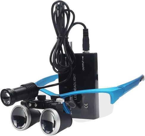 DENTASOP LED Dental Binocular Magnifier 3.5X/2.5X for Surgery and Aesthetics (Silvery, 2.5X) in Kuwait