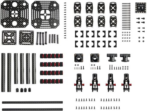LX350 PRO 420mm Foldable Carbon Fiber Drone Frame Kit 16mm Arms Quadcopter Frame for FPV, Aerial Photography & Education, Lightweight DIY Build with Landing Gear in Kuwait