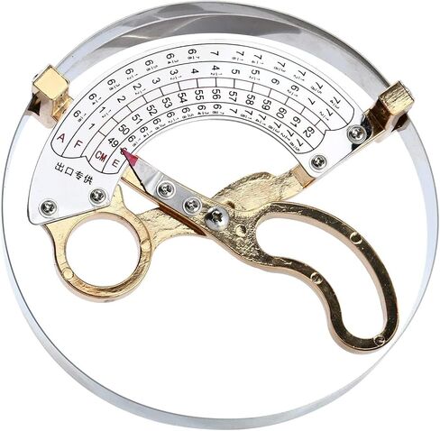 49-62cm Stainless Steel & Brass Hat Ruler Scissor Type Adult Hat Size Measuring Tools Handle Stainless Steel + Brass in Kuwait