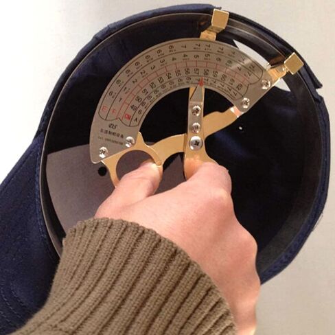 49-62cm Stainless Steel & Brass Hat Ruler Scissor Type Adult Hat Size Measuring Tools Handle Stainless Steel + Brass in Kuwait