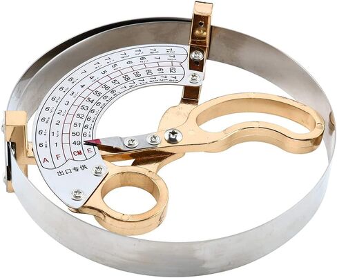 49-62cm Stainless Steel & Brass Hat Ruler Scissor Type Adult Hat Size Measuring Tools Handle Stainless Steel + Brass in Kuwait