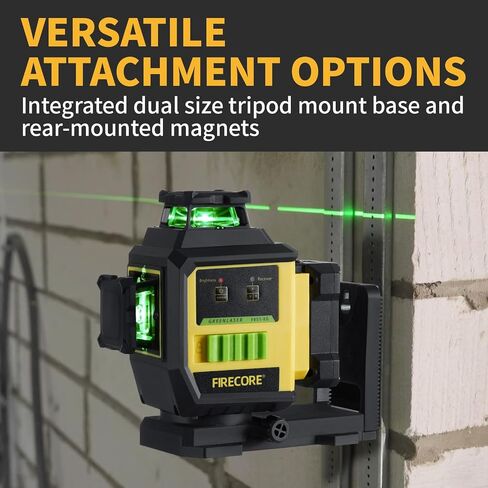 Firecore Laser Level 360 Self Leveling with 60" Tripod, 1/13" High Accuracy, Outdoor Pulse Mode to 197 Ft, Rechargeable Green Cross Line Lazer Leveler Tool for Construction, Home Renovation - F95T-XG in Kuwait