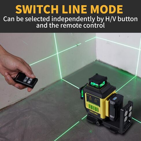 Firecore Laser Level 360 Self Leveling with 60" Tripod, 1/13" High Accuracy, Outdoor Pulse Mode to 197 Ft, Rechargeable Green Cross Line Lazer Leveler Tool for Construction, Home Renovation - F95T-XG in Kuwait