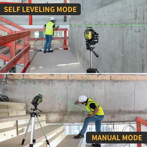 Firecore Laser Level 360 Self Leveling with 60" Tripod, 1/13" High Accuracy, Outdoor Pulse Mode to 197 Ft, Rechargeable Green Cross Line Lazer Leveler Tool for Construction, Home Renovation - F95T-XG in Kuwait