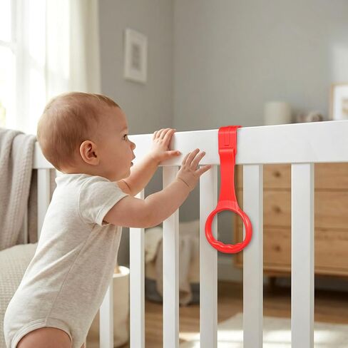 6 PCS Baby Pull Up Rings: Toddler Walking Exercise Stand Up Rings for Infant Kids - Playpen Crib Walking Training Tools Baby Accessories(Gentle Color) in Saudi Arabia