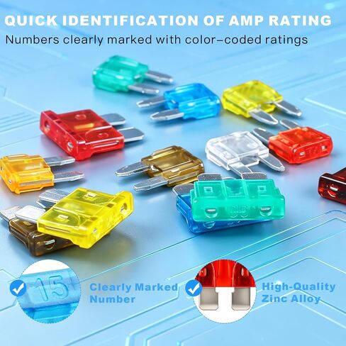 84PCS Car Fuses Assortment Kit, Standard & Mini Fuse 5A-40A | Upgraded Blade Fuses Automotive, Mixed Auto Replacement Fuses for Auto, RV, Truck, Marine Boat in Kuwait