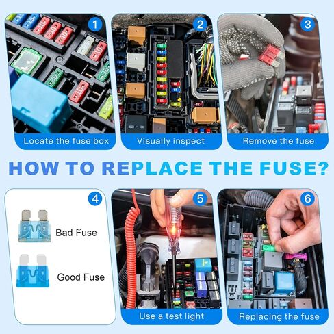 84PCS Car Fuses Assortment Kit, Standard & Mini Fuse 5A-40A | Upgraded Blade Fuses Automotive, Mixed Auto Replacement Fuses for Auto, RV, Truck, Marine Boat in Kuwait