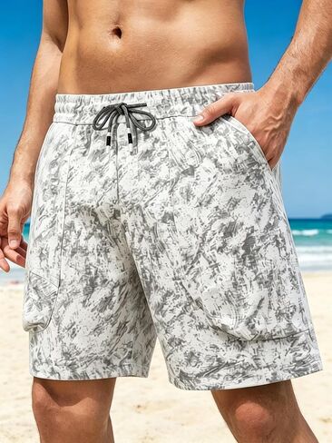 Men's Casual Shorts One-Piece, Outdoor Travel Quick-Dry Sportswear with Pockets, Machine Washable for All Seasons in Kuwait