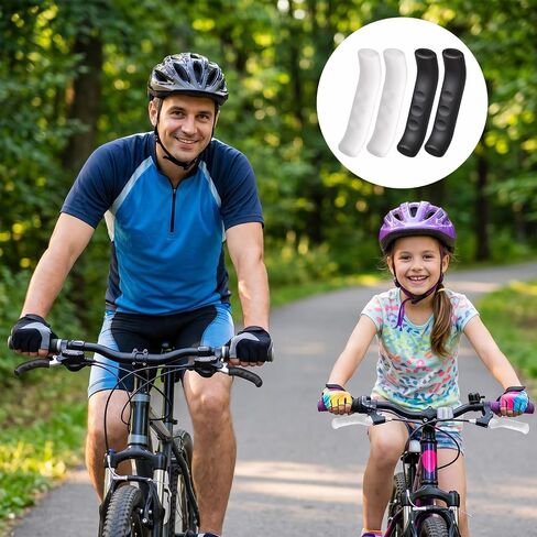 2 Pairs Silicone Brake Lever Cover - Non-Slip Bike Brake Lever Grip Protector, Universal Handle Sleeves for Mountain Road Bike Cycling(Black & White) in Kuwait