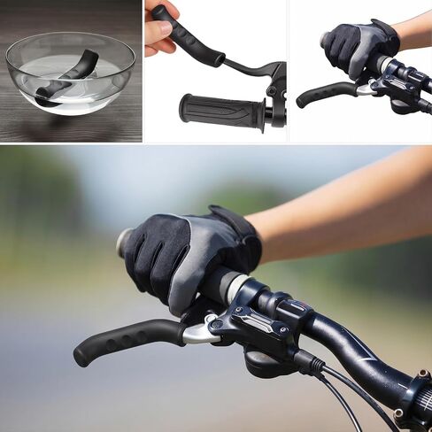 2 Pairs Silicone Brake Lever Cover - Non-Slip Bike Brake Lever Grip Protector, Universal Handle Sleeves for Mountain Road Bike Cycling(Black & White) in Kuwait