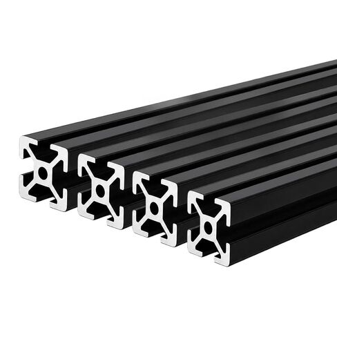 1010 بثق الألومنيوم T-Slot 1220mm أسود 4 عبوات قياسية أوروبية 10x10 ألومنيوم مقذوف T-Slotted 10 سلسلة من الألومنيوم in Kuwait