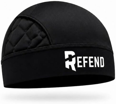 Football Skull Cap Padded, Helmet Liner with Crown Cushion, Comfort Fit, Breathable Lightweight Low Profile Beanie for Men Youth Black in Kuwait