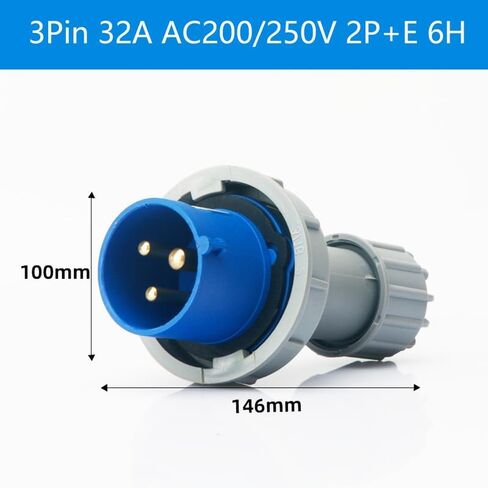 1Set مقاوم للماء موصل صناعي التوصيل المقبس IEC60309 3Pin 32A 200V-250V 2P + E 6H IP67 مجموعة نشاط توصيل الطاقة للطيران والصناعة in Kuwait