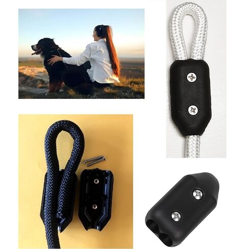 2 Pcs Black 1/2 Inch Plastic Chain Connector Plastic Reusable Rope Clamps Rope Connector Clips for 9-10 mm Nylon or Braided Ropes in Kuwait