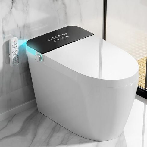 Luxury Smart Toilet with Foam Shield Auto-Open/Close Lid,One Piece Bidet Toilet Heated Seat for Bathrooms, Multiple Cleaning Modes,Aromatic Spray,Air Purification,Smart Foot Sensor in Saudi Arabia