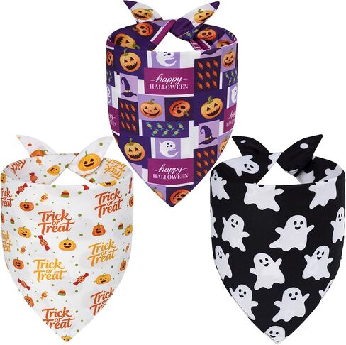 عيد الهالوين الكلب Bandanas Xlarge 3pcs ، 6 وشاح سقوط النمط للصبي والفتاة ، المثلث عكس المريلات للحيوانات الأليفة الجرو in Kuwait