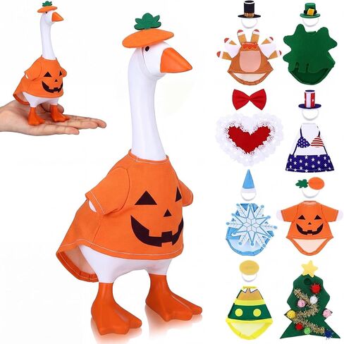 8 Set 7 Inch St Patricks Day Desk Goose Outfits Green Shamrocks Pink Bunny Small Porch Goose Costumes Small Desk Geese Festivals Outfits Combination Cute and Funny Geese Clothes for Magnetic Statue in Saudi Arabia
