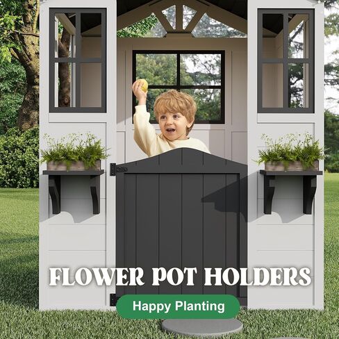 Cedar Wooden Kids Playhouse مع المطبخ المسرحي ، كوخ المغامرات الخشبية للفناء الخلفي ، مسرح الأطفال في الهواء الطلق للأطفال مع سقف الفينيل in Kuwait