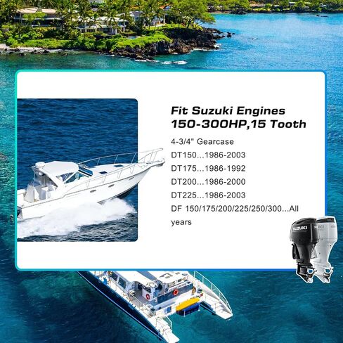 16x18 1/2 الملعب استبدال OEM # 990C0-00810-185 الفولاذ المقاوم للصدأ قارب خارجي المروحة لمحركات سوزوكي DT/DF150 175 200 225HP 300FP 16 Dia x 18 1/2 Prop 15 Spline Tooth RH 16x18.5p in Kuwait