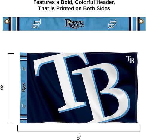 لافتة رأس مطبوعة من WinCraft Tampa Bay Rays مقاس 3×5 in Kuwait
