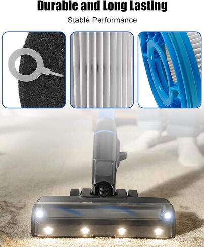طقم مرشحات مكنسة 4039 مناسب لمكنسة Bissell PowerClean FurGuard 280W FurFinder 200W اللاسلكية ذاتية الوقوف، ومرشحان رئيسيان و4 مرشحات مسبقة in Kuwait