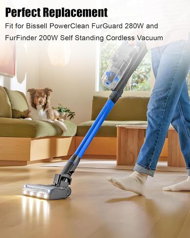 طقم مرشحات مكنسة 4039 مناسب لمكنسة Bissell PowerClean FurGuard 280W FurFinder 200W اللاسلكية ذاتية الوقوف، ومرشحان رئيسيان و4 مرشحات مسبقة in Kuwait