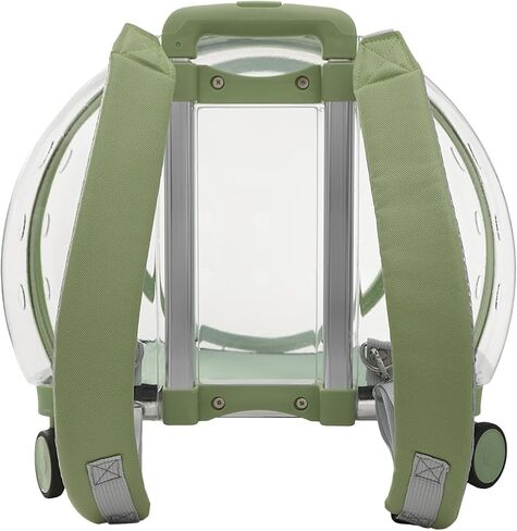 Cat Carrier with Rolling Wheels, Clear Pet Trolley Case Pet Backpack with Multiple Ventilation Holes for Cats and Dogs, Green in Saudi Arabia