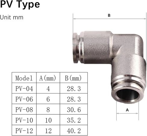 304 الفولاذ المقاوم للصدأ PE/PM/PU/PV/PY/PZA/LSA/PKM 4/6 مللي متر خرطوم هوائي اقتران معدني موصل الأنابيب 1 قطعة (PM ، 6 مللي متر) in Kuwait