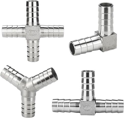 304 Stainless Steel T-Type 6/8/10/12/13/14/15/16/19/20/25/32/40/50mm Three-way Straight Through Joint Water Pipe 1Pcs(6mm) in Kuwait
