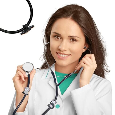 20 قطعة من سماعة الطبيب الساحرة اللطيفة لحيوانات حديقة الحيوان وبطاقة تعريف السماعات الطبية وإكسسوارات سماعة الطبيب المضحكة القابلة للتعديل للممرضات وأطباء الأطفال والأطباء البيطريين والطلاب العاملين في المجال الطبي in Kuwait