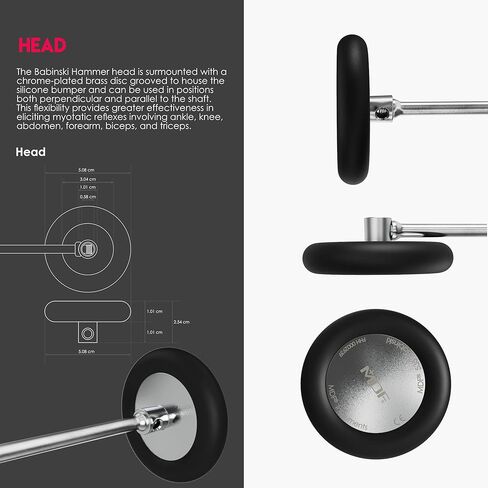 MDF Instruments Babinski Neurological Reflex Hammer with Pointed tip for Superficial responses + MDF LUMiNiX Illuminator Medical Professional Diagnostic Penlight in Kuwait