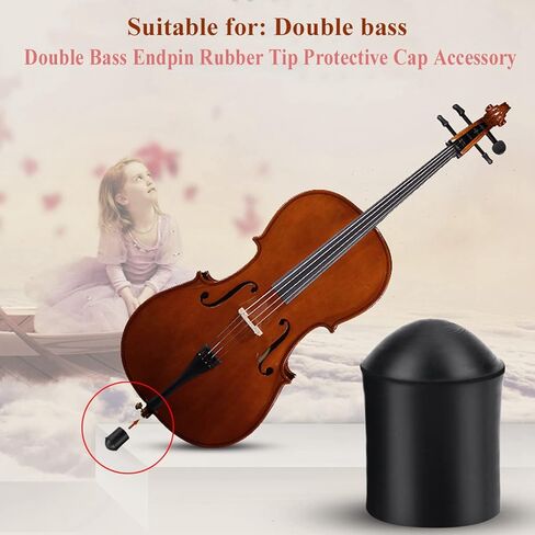 2Pcs Cello Stopper Set, 9.5mm Cello Endpin Rubber Cap, Antislip Double Bass Endpin Protectors Accessory for Protecting Bass Foot Support and Floor, 1.06 x 0.79 x 0.75in in Kuwait