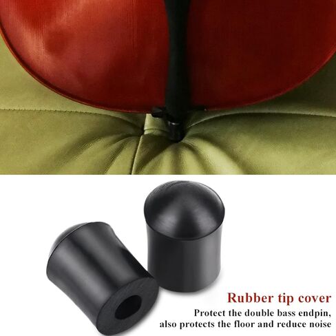 2Pcs Cello Stopper Set, 9.5mm Cello Endpin Rubber Cap, Antislip Double Bass Endpin Protectors Accessory for Protecting Bass Foot Support and Floor, 1.06 x 0.79 x 0.75in in Kuwait