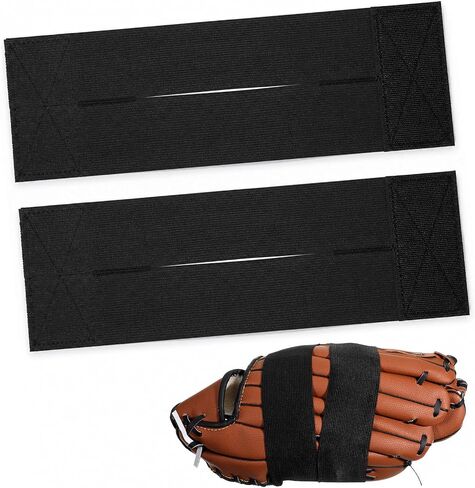 2 PCS Baseball Glove Wrap, Softball Glove Strap Elastic Band 13"x4" Nylon Black, Quick Pocket Formation for All Gloves, Players Accessories in Kuwait