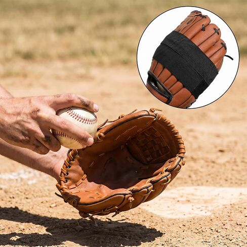 2 PCS Baseball Glove Wrap, Softball Glove Strap Elastic Band 13"x4" Nylon Black, Quick Pocket Formation for All Gloves, Players Accessories in Kuwait