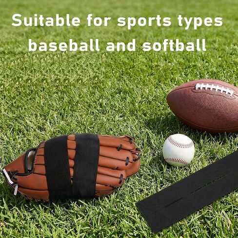 2 PCS Baseball Glove Wrap, Softball Glove Strap Elastic Band 13"x4" Nylon Black, Quick Pocket Formation for All Gloves, Players Accessories in Kuwait