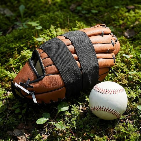 2 PCS Baseball Glove Wrap, Softball Glove Strap Elastic Band 13"x4" Nylon Black, Quick Pocket Formation for All Gloves, Players Accessories in Kuwait