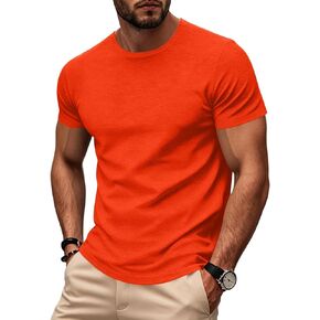 T-Shirts for Men Crewneck Short Sleeve Oversize Plain Summer Tops Loose Fit Casual Work Gym Basic Shirts in Saudi Arabia