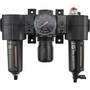 Norgren 24-073-103-260 FRL Combination Unit: 1/2 NPT, Intermediate, 3 Pc Filter-Regulator-Lubricator with Pressure Gauge in Kuwait