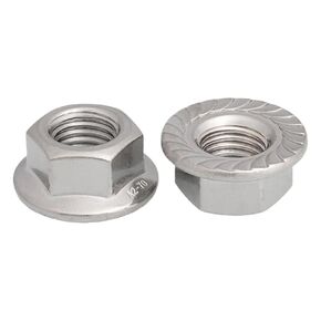 1Pcs Stainless Steel 304 Hexagonal Flange Face Toothless Nut Reverse Thread Anti Slip Nut(American1/4-20) in Kuwait