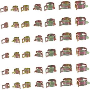 Hemobllo 70pcs Spring Hose Clamps for Vacuum Hose and Water Pipe, Carbon Steel Material with Colored Zinc Coating, Inner Diameter 7/9/10/11/14/16/18mm, Effortless Installation in Kuwait