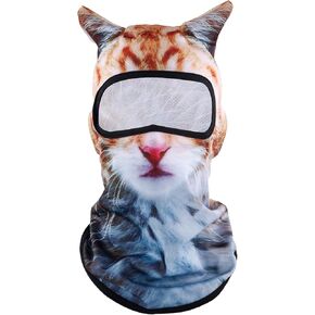 قناع Cat Ski Balaclava مع آذان ، قناع ثلاثي الأبعاد للحيوانات للحيوانات للرياح لمهرجانات الموسيقى التزلج في الهواء الطلق أنشطة الهالوين لحفلات الحفلات in Kuwait