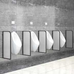Black Urinal Privacy Screen Toilet Partition Wall Decorative Sound Barrier Room Divider3 Pieces (Black) & 1 Piece (Gold) for Enhanced Bathroom Privacy in Saudi Arabia