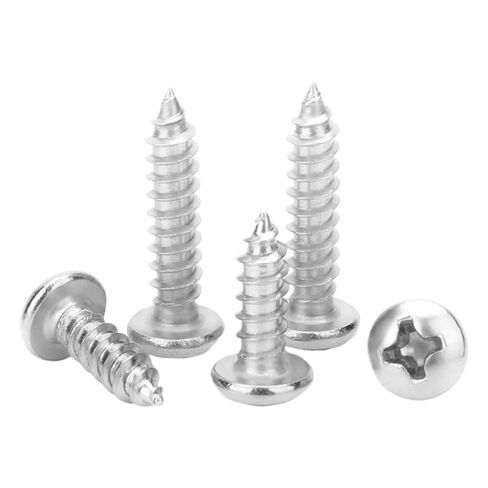 1Pcs 304 Stainless Steel Self-Tapping Screw Cross Round Head PA Pointed Tail Pan M2M3M4(M4*90) in Kuwait