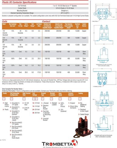 Trombetta 712-1211-210 Plastic 12 Volt DC Contactor in Kuwait