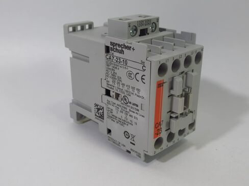 SPRECHER & SCHUH CA7-23-10-120 FVNR 23A، 1NO AUX، ملف 120VAC، 23 AMP 3 Pole IEC CONTACTOR مع 1 NO، 3-Pole، CONTACTOR، جهة اتصال أساسية وملف 110/120VAC in Kuwait