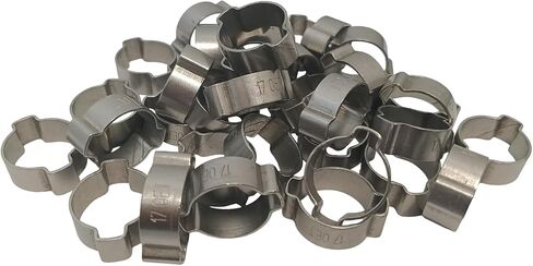 OCS Parts - Oetiker 151 2-Ear Ear Clamps, 151 Stainless Steel, 17 mm Size, Includes OCS Parts 2-Year Warranty (20-Pack) in Kuwait