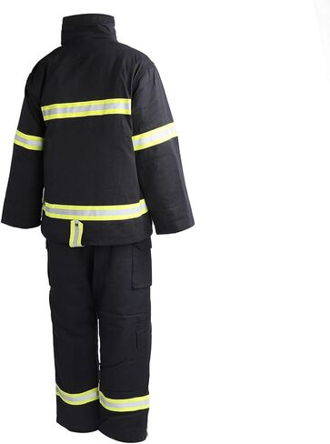 طقم بدلة السلامة المقاومة للهب من Eujgoov مكون من أربع طبقات من العزل مع شريط عاكس مبطن بملابس عازلة قابلة للإزالة، أزرق داكن XXXL in Kuwait