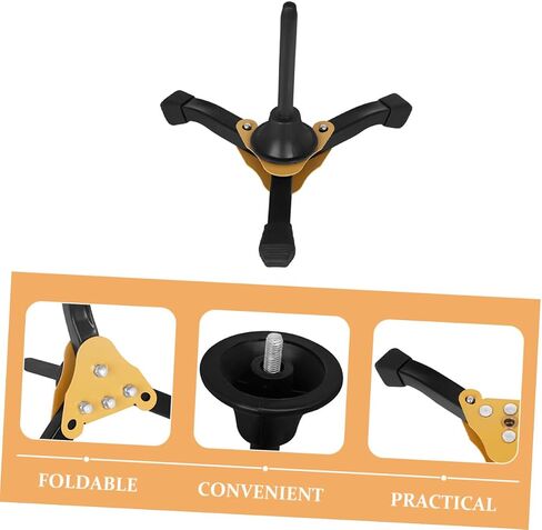 Portable Foldable Yellow Tripod Clarinet Stand Support with Thickened Legs, Detachable Flute and Oboe Holder for Wind Instruments, Musician Accessory for Travel and Performance in Kuwait
